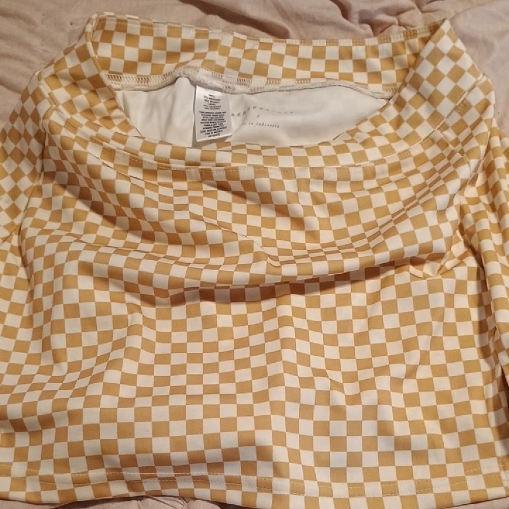 Checkered Yellow and White Top